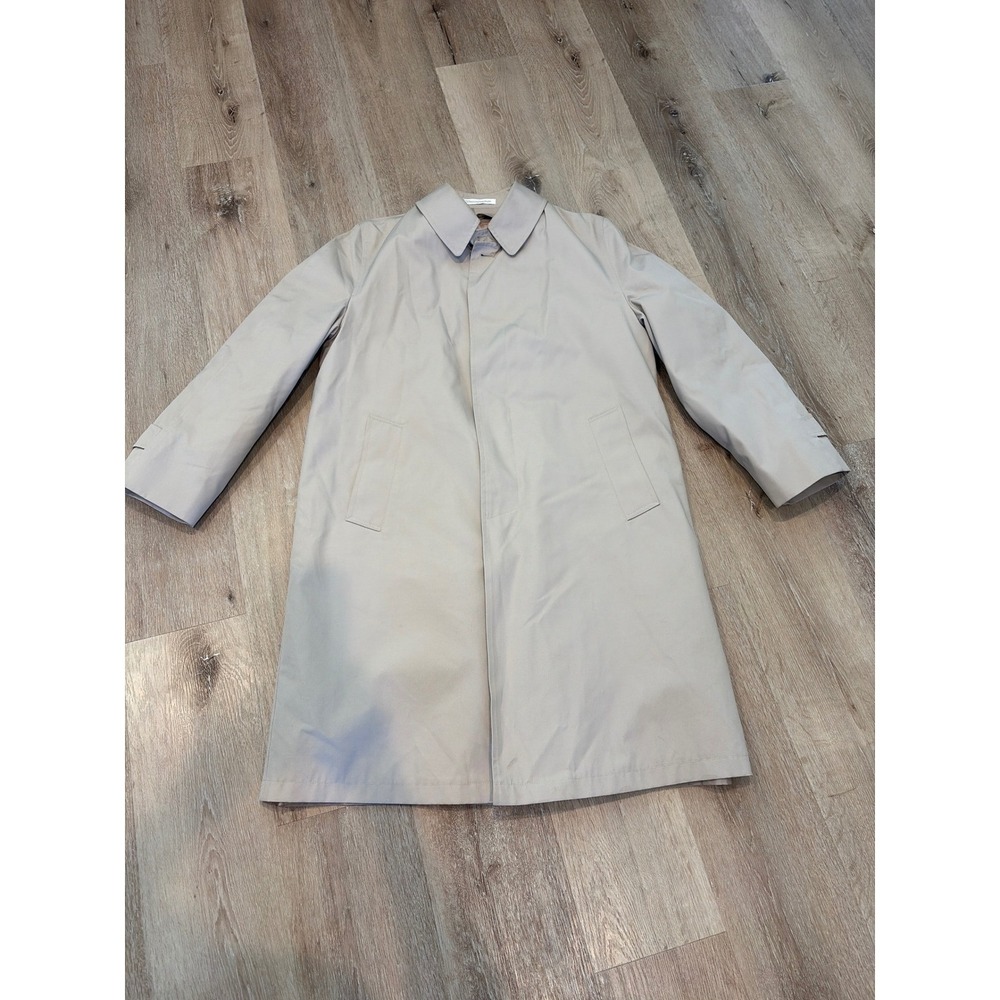 Misty Harbor Vintage Tan Trench Coat with Zip Out Faux Fur Liner Size 38 Reg